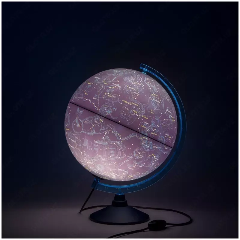 Глобус "День и ночь" с двойной картой - политической и звездной