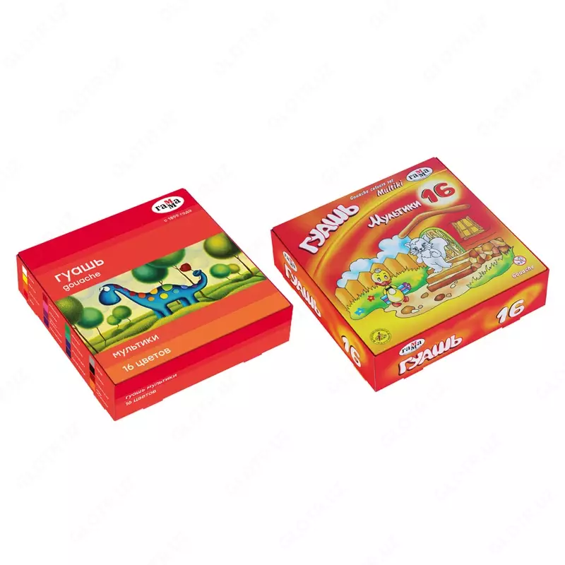 Гуашь Гамма "Мультики", 12 цветов, 20мл, картон