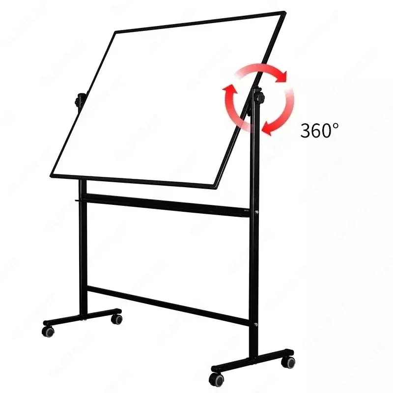 Доска белая двухсторонняя с подставкой 90*180 7884 Deli