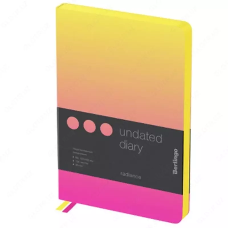 Kundalik 2021 yil, A5, 184 varaq, teri, Berlingo "Radiance", yashil/ko'k gradient