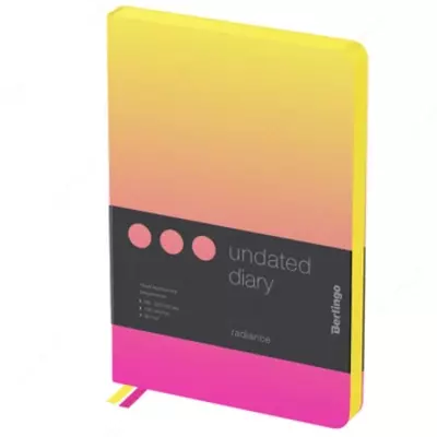 Kundalik 2021 yil, A5, 184 varaq, teri, Berlingo "Radiance", yashil/ko'k gradient