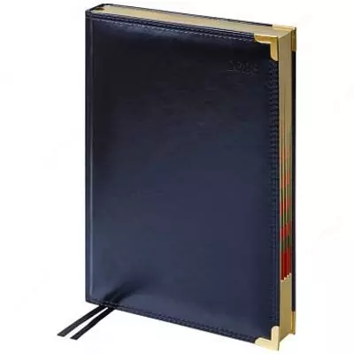 Ежедневник датированный 2023г., А4-(B5), 184л., кожа, Delucci, гладкая кожа, черный