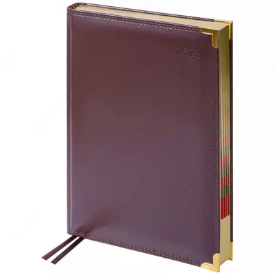 Kundalik 2023 yil, A4-(B5), 184 varaq, charm, Delucci, silliq teri