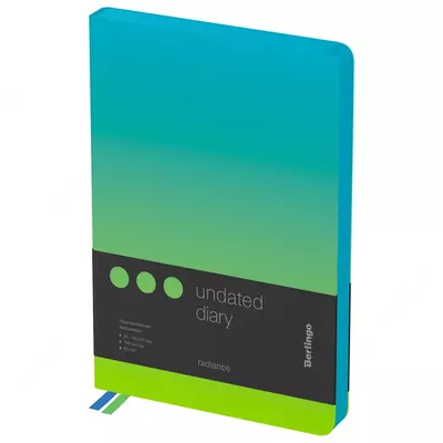 Aniqlanmagan kundalik. A5, 136 l., charm, Berlingo "Radiance", ko'k/yashil gradient