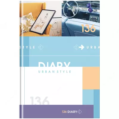 Aniqlanmagan kundalik A5, 136 varaq, 7BC BG "Rangli chiziq", porloq laminatsiya