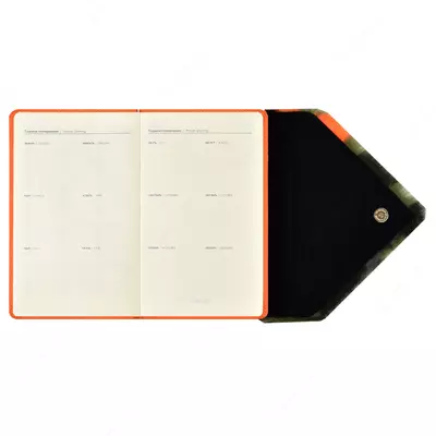 Ежедневник недатированный, 130х200 мм, (кожзам+искусственный мех, 120л., подарочная упаковка). Цвет оранжевый.