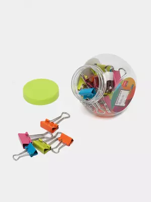 Зажим 15-19-25мм в тубе 24шт (цв) Deli