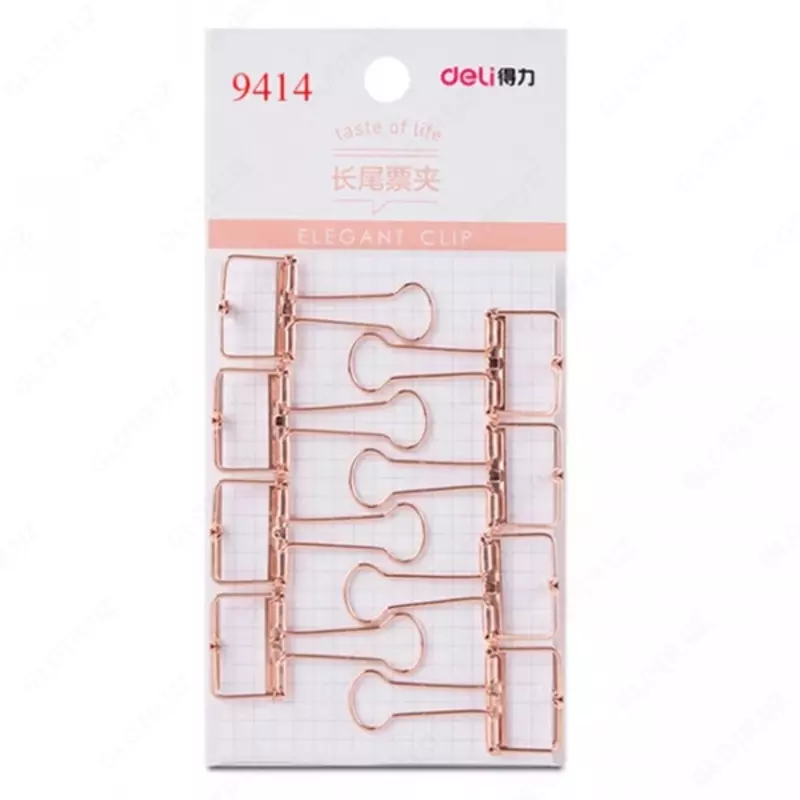 Зажим 19мм 8шт (зол) C9414GD Deli