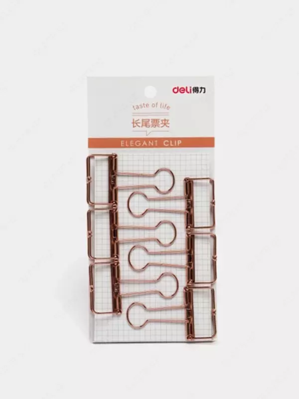 Зажим 25мм 6шт (зол) C9415GD Deli