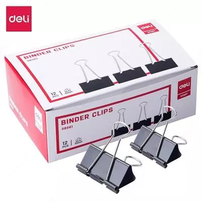 Зажим 51 мм 12 шт (чр) 38561 Deli
