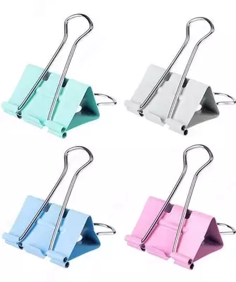 Зажим с легким нажатием 19-25-32мм в тубе 44шт (цв) Deli