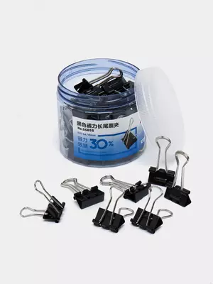 Зажим с легким нажатием 19мм 40шт (чр) Deli