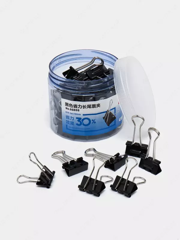 Зажим с легким нажатием 19мм 40шт (чр) Deli