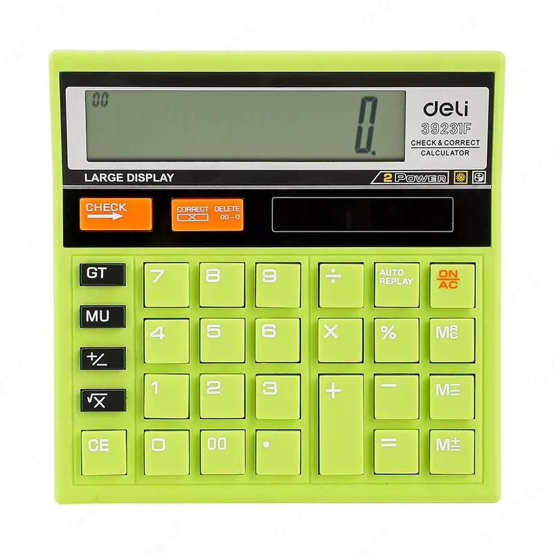 Калькулятор 12разрядный CHECK зеленый 39231F Deli