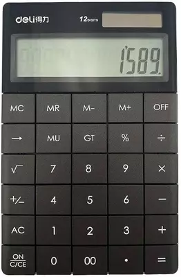 12 xonali Touch kalkulyator (qora) 1589P Deli