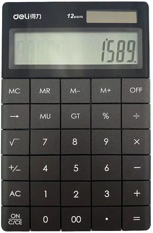 Калькулятор 12разрядный Touch (чр) 1589P Deli