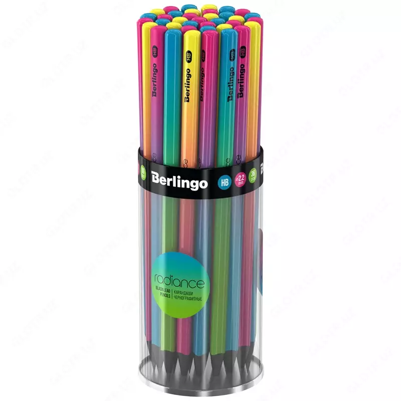 Карандаш ч/г Berlingo "Radiance" HB, трехгранный, черное дерево, заточен