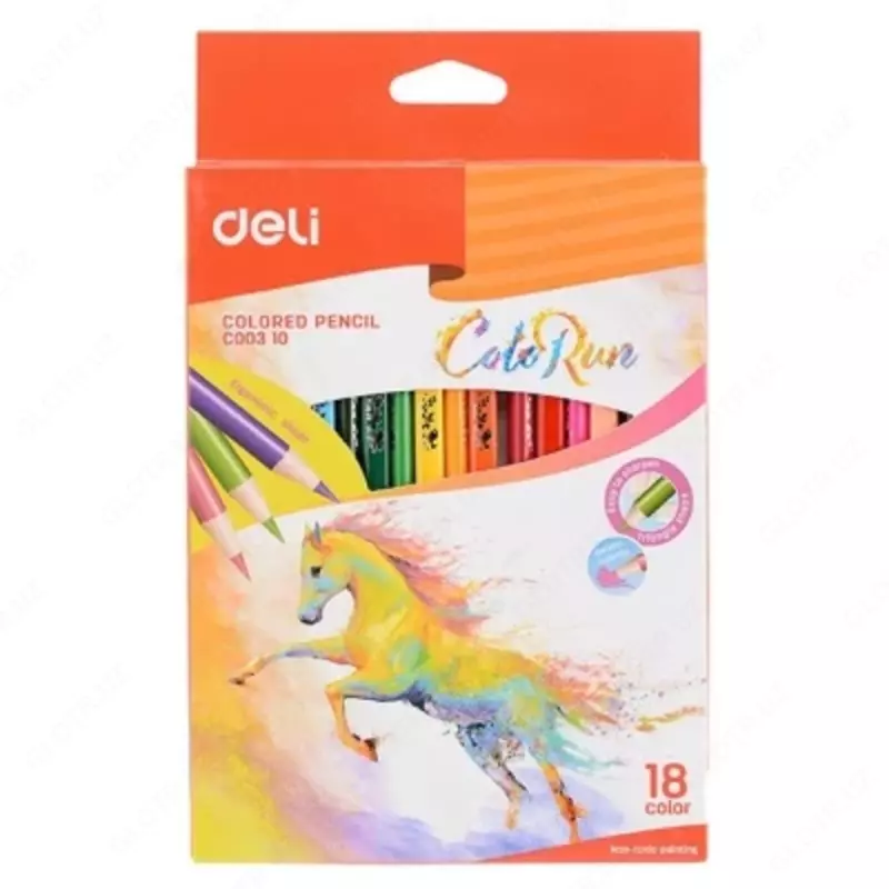 Карандаши цветные 18цв 00110 Deli (Лошадь)