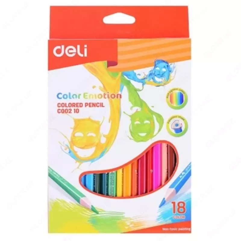 Rangli qalamlar "Klassik", 06 rang, o'tkir, karton. paket, evro to'xtatib turish