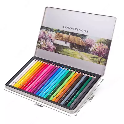 Карандаши цветные 24цв 00225 Deli метал. упак. (Маска new)