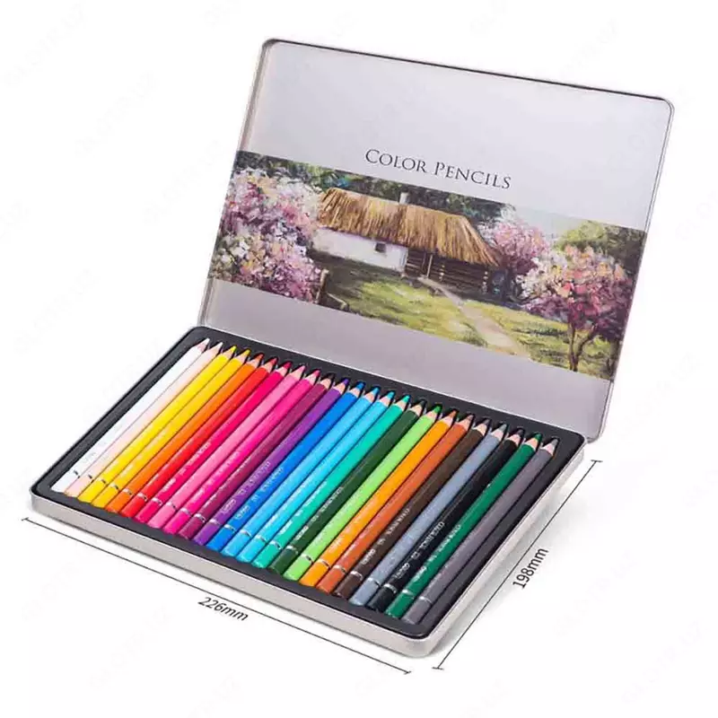 Rangli qalamlar "Klassik", 06 rang, o'tkir, karton. paket, evro to'xtatib turish