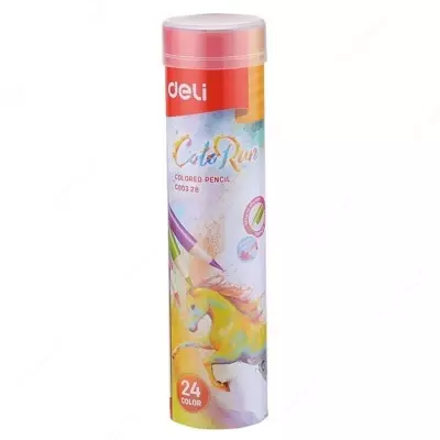 Карандаши цветные 24цв 00328 Deli туба метал. (Лошадь new)