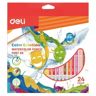Карандаши цветные 24цв. 00720 Deli акварельные (Маска new)