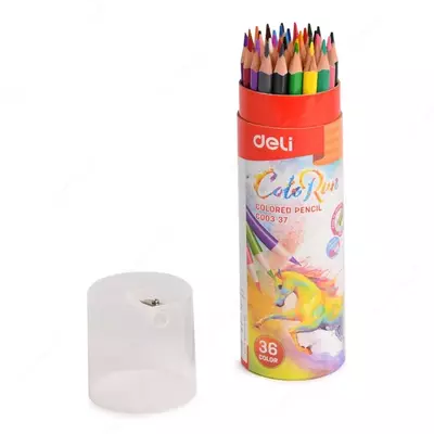 Карандаши цветные 36цв 00337 Deli туба с точилкой (Лошадь new)