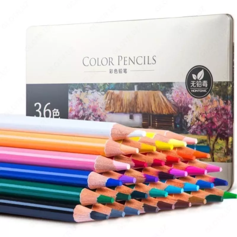 Карандаши цветные 36цв 37122 Deli туба метал.