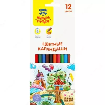 Карандаши цветные Мульти-Пульти "Невероятные приключения", 12ц шестигранные