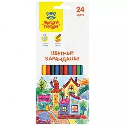 Карандаши цветные Мульти-Пульти "Невероятные приключения", 24ц шестингранные