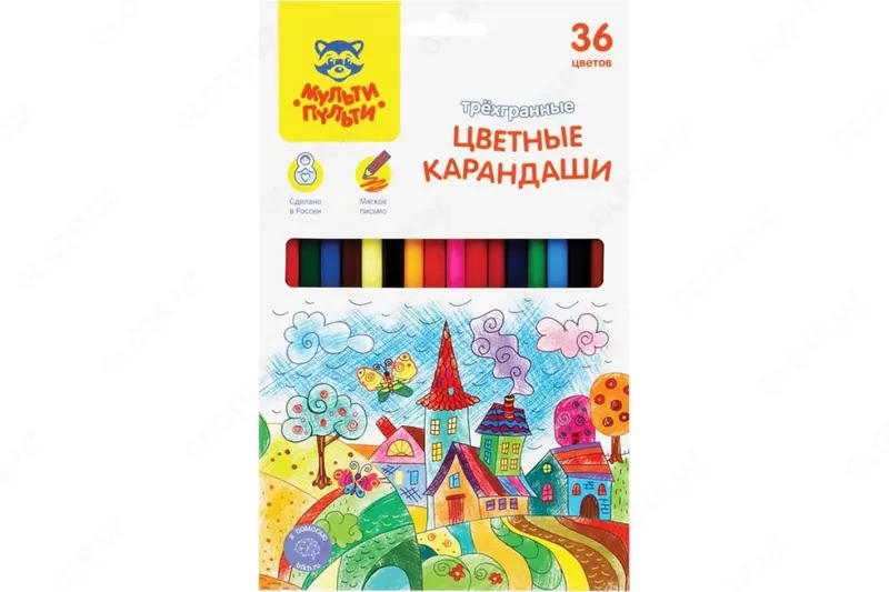 Карандаши цветные Мульти-Пульти "Невероятные приключения", 36ц трехгранные
