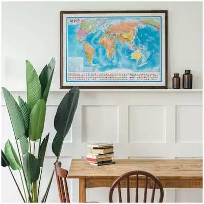 Карта "Мир" политическая Globen, 1:32млн., 1010*700мм, интерактивная, европодвес