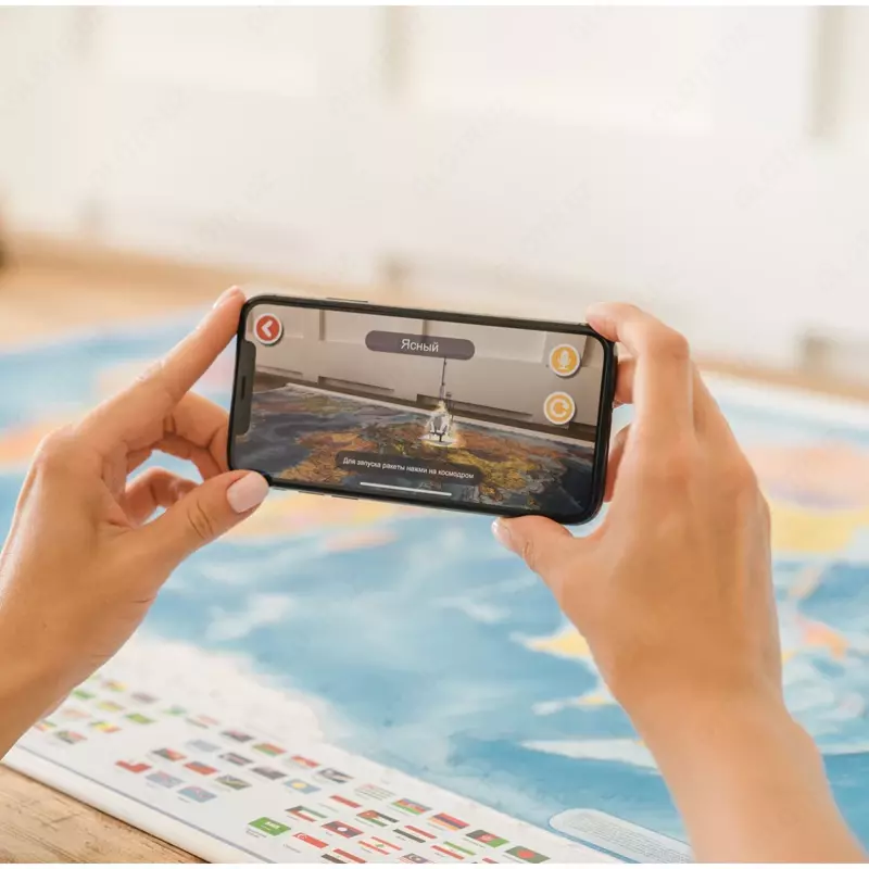 Карта "Мир" политическая Globen, 1:55млн., 590*400мм, интерактивная, капсульная ламинация