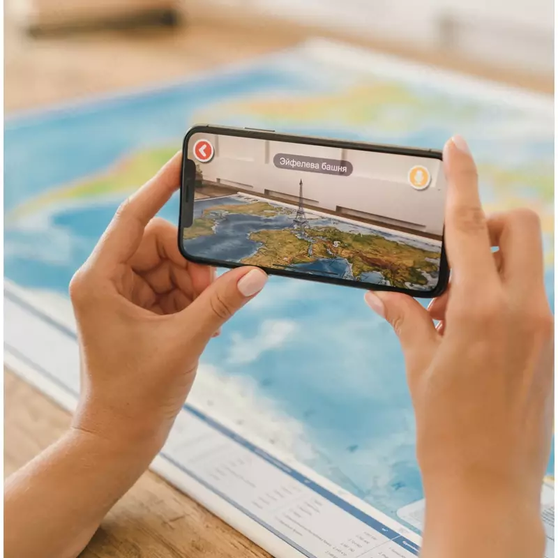 Jahon" jismoniy Globen xaritasi, 1:25 million, 1200 * 780 mm, interaktiv, evro suspenziya