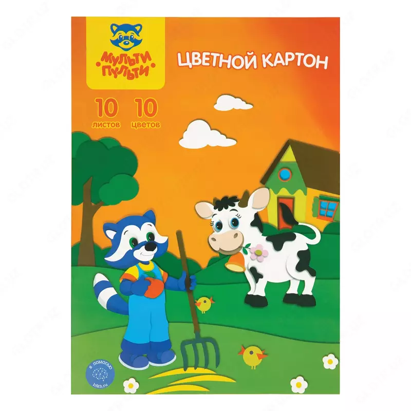 Rangli karton A4, ArtSpace, 10 varaq, 10 rang, "Sehrli" (oltin, kumush), bo'r. papkada