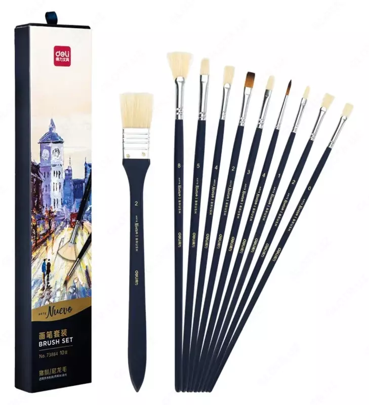 Кисти щетина в наб 10шт 73884 Deli