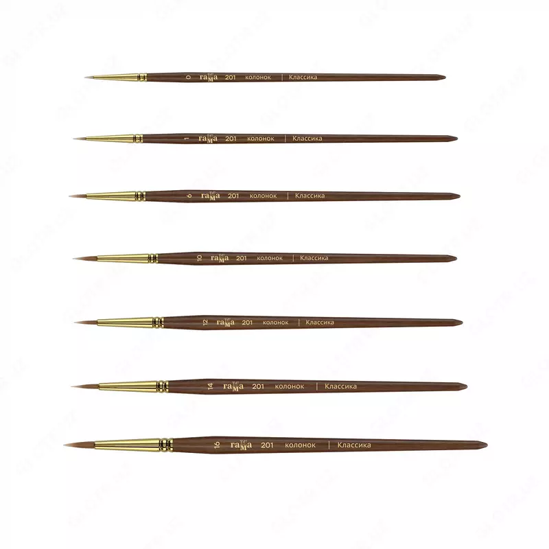 Кисть художественная, колонок, Гамма "Классика", круглая, № 8 (Арт. - 201008)