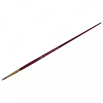 Кисть художественная, синтетика бордовая, Гамма "Вернисаж", круглая, длинная ручка №10