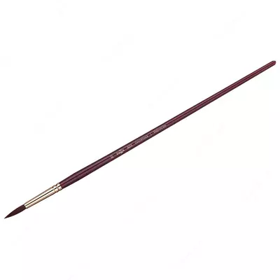 Кисть художественная, синтетика бордовая, Гамма "Вернисаж", круглая, длинная ручка №20 (Арт. - 403020)