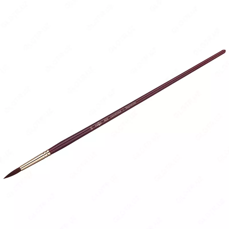 Кисть художественная, синтетика бордовая, Гамма "Вернисаж", круглая, длинная ручка №20 (Арт. - 403020)