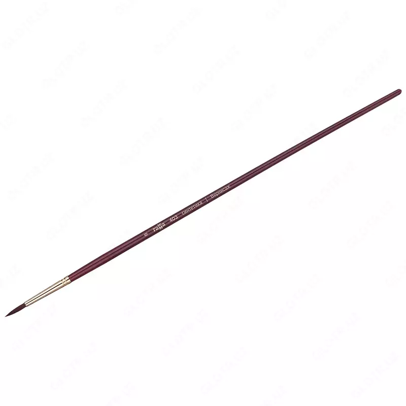 Кисть художественная, синтетика бордовая, Гамма "Вернисаж", круглая, длинная ручка №8