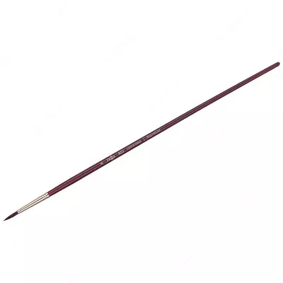 Кисть художественная, синтетика бордовая, Гамма "Вернисаж", круглая, длинная ручка №8