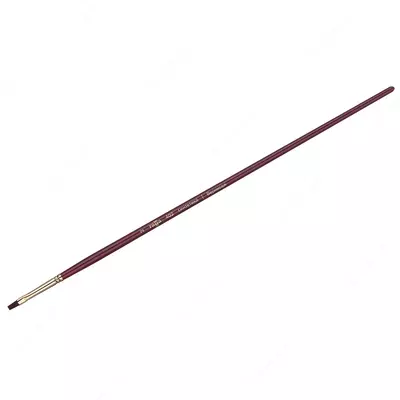 Кисть художественная, синтетика бордовая, Гамма "Вернисаж", плоская, длинная ручка № 2 (Арт. - 402002)