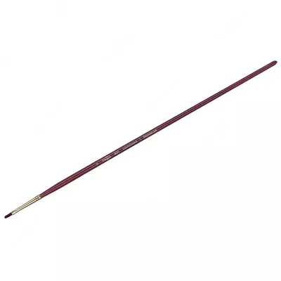 Кисть, синтетика бордовая, Гамма "Вернисаж", плоскоовальная, длинная ручка № 0 (Арт. - 401000)