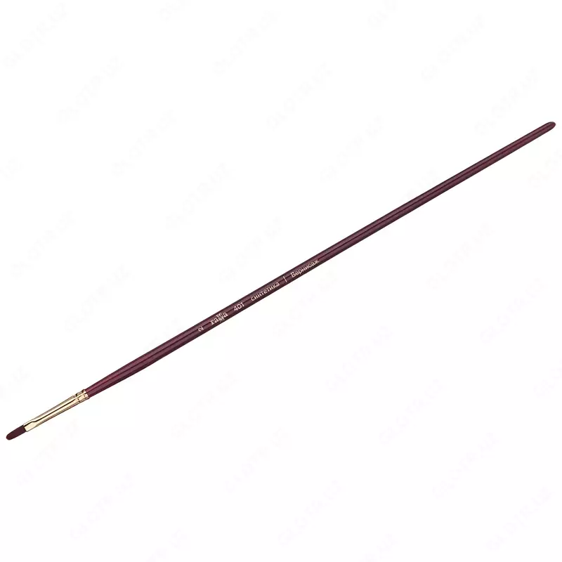 Кисть, синтетика бордовая, Гамма "Вернисаж", плоскоовальная, длинная ручка №2 (Арт. - 401002)