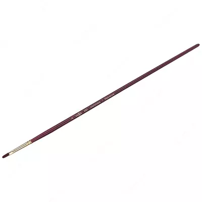 Кисть, синтетика бордовая, Гамма  Кисть, синтетика бордовая, Гамма "Вернисаж", плоскоовальная, длинная ручка №2 (Арт. - 401002)