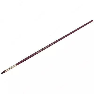 Кисть, синтетика бордовая, Гамма  Кисть, синтетика бордовая, Гамма "Вернисаж", плоскоовальная, длинная ручка №6 (Арт. - 401006)