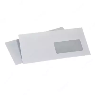 Конверт EURO 114х229, белый, 80г/м2, с отрывной лентой, ALTA