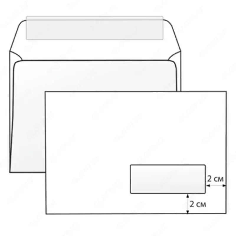 Конверт А5 162х229, белый, 80г/м2, с отрывной лентой, С ОКНОМ, ALTA